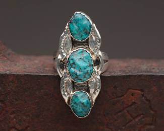 Sterling Ring with Turquoise, 5.89g