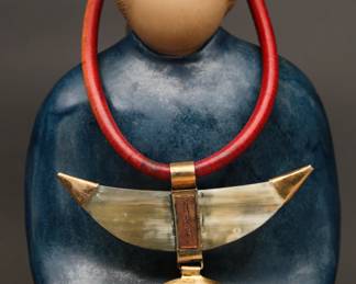 Brutalist Tribal Mixed Metals Pendant Necklace