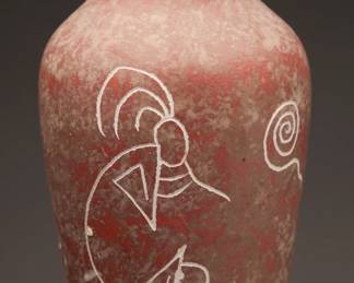 Clay Pot With Kokopelli Design