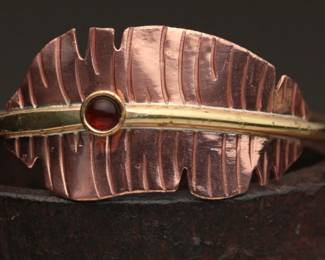 Chris Anderson Copper Brass Feather Bracelet