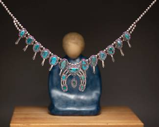 Sterling Squash Blossom Necklace, 314.16g