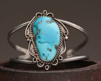 Sterling Turquoise Cuff, 25.28g