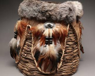 1980s Native American Handcrafted Basket
