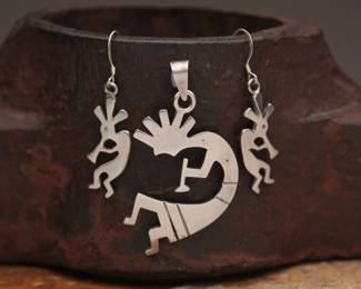 925 Kokopelli Pendant & Earrings, 15g