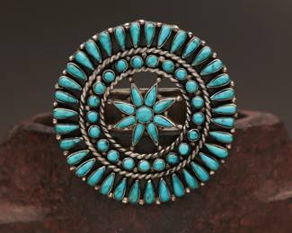 Zuni-Style Petit-Point Bolo Tie Slide