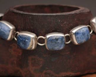 Sterling & Lapis Lazuli Bracelet, 70.41g