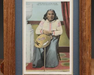 Chief Seattle Postcard c.1910-1920, Framed