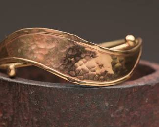 Hand-Hammered Metal Cuff Bracelet