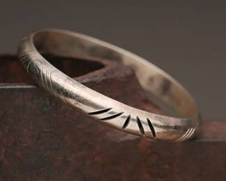 Sterling Etched Bangle 25.56g