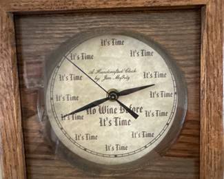 Fun, antique oak wine clock
