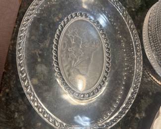 Early American press glass platter