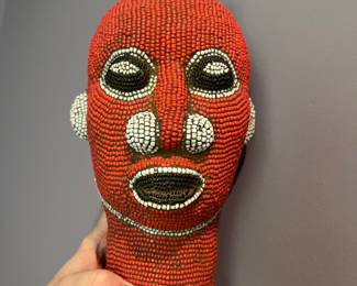 G6-Beaded teracotta African mask 150