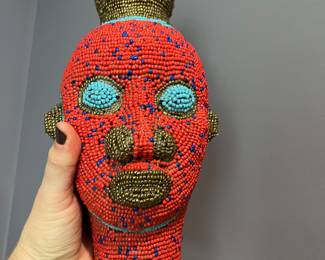 G5-Beaded teracotta African sculpture 150