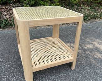 G017-Modern side table, inset glass top 125