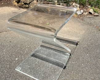 G63-Vintage acrylic zig zag stool-140, as is with surface scratches