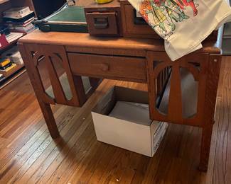 Antique oak library drawers