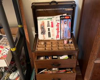 Sewing Cabinet, sewing items