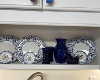 Blue and white dishes