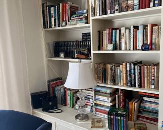 Books and glass lamps