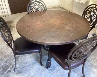 Breakfast /Dinning room table and chairs with Metal table.