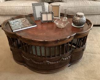 A unique coffee table with great detail & Caning in good condition