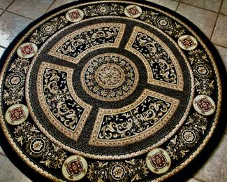 Round silk rug