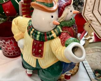 Fitz & Floyd snowman water pitcher