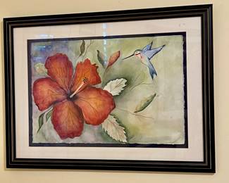 T. Comeaux humming bird watercolor $250