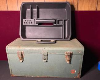 Vintage Toolbox And Tool Caddy