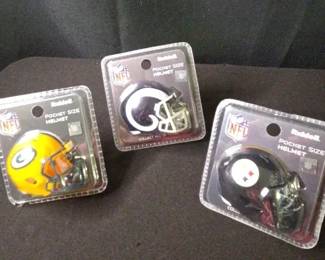 3 New Riddell Pocket Size NFL Collectible Helmets