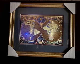 Beautifully Framed Gilded Replica Of The Antique Map Nova Totus Terrerum Orbis Geographica ac