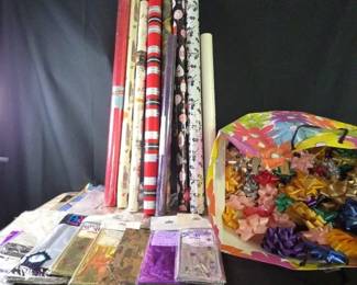 Bows, Tissue Paper And Wrapping Paper