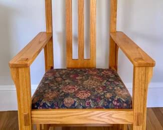 Artisan Crafted Oak Mission Style Armchair
