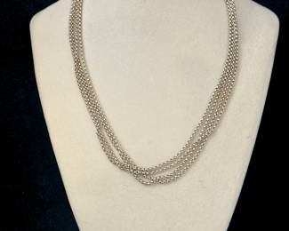 Jospeh Esposito Sterling Silver Multi Strand Necklace