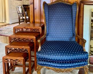 (2) Upholstered Wingback Armchairs