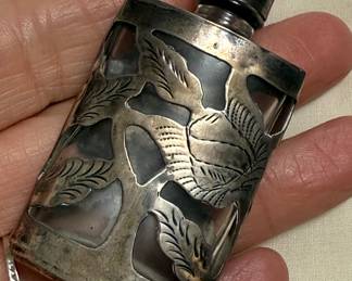 Sterling Overlay Perfume Bottle