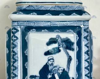Blue and White Chinoiserie Porcelain Tobacco or Tea