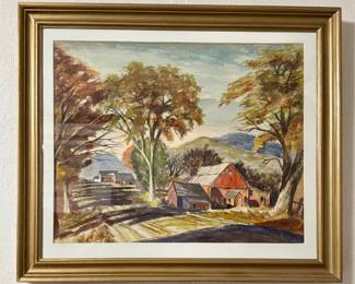 "Red Barn" Watercolor