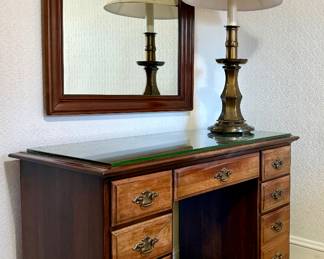 Vintage Desk with Glass Top