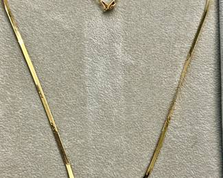 14K Diamond & Sapphire Necklace