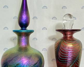 Art Glass Perfume Bottles, Signed