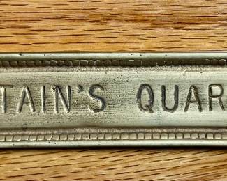 Brass Captain's Quarters Plaque