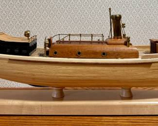 Hand crafted model steamboat