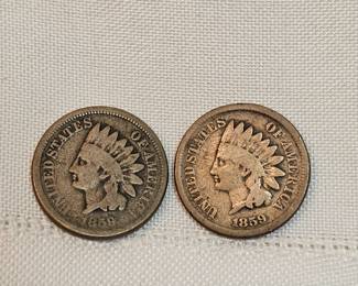 Pair Of 1859 Indian Head Pennies