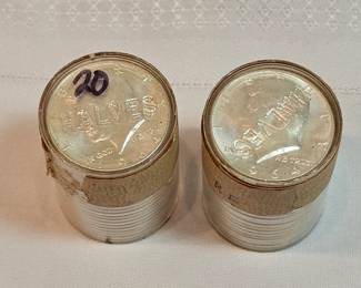 2 Rolls Or 40 Count 1964 P Kennedy Half Dollars Marked Uncirculated