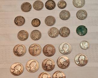 Old Nickels Dimes And Quarters Lot