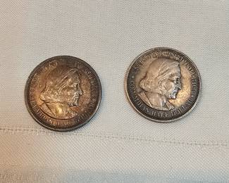 Pair Of Columbus Half Dollars