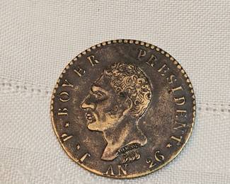 Haiti 100 Centimes Coin 1826