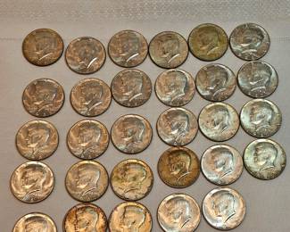 Kennedy Silver Clad Half Dollars Lot Of 29