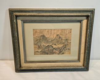 Hiroshigue Antique Japanese Block Print Framed In Glass